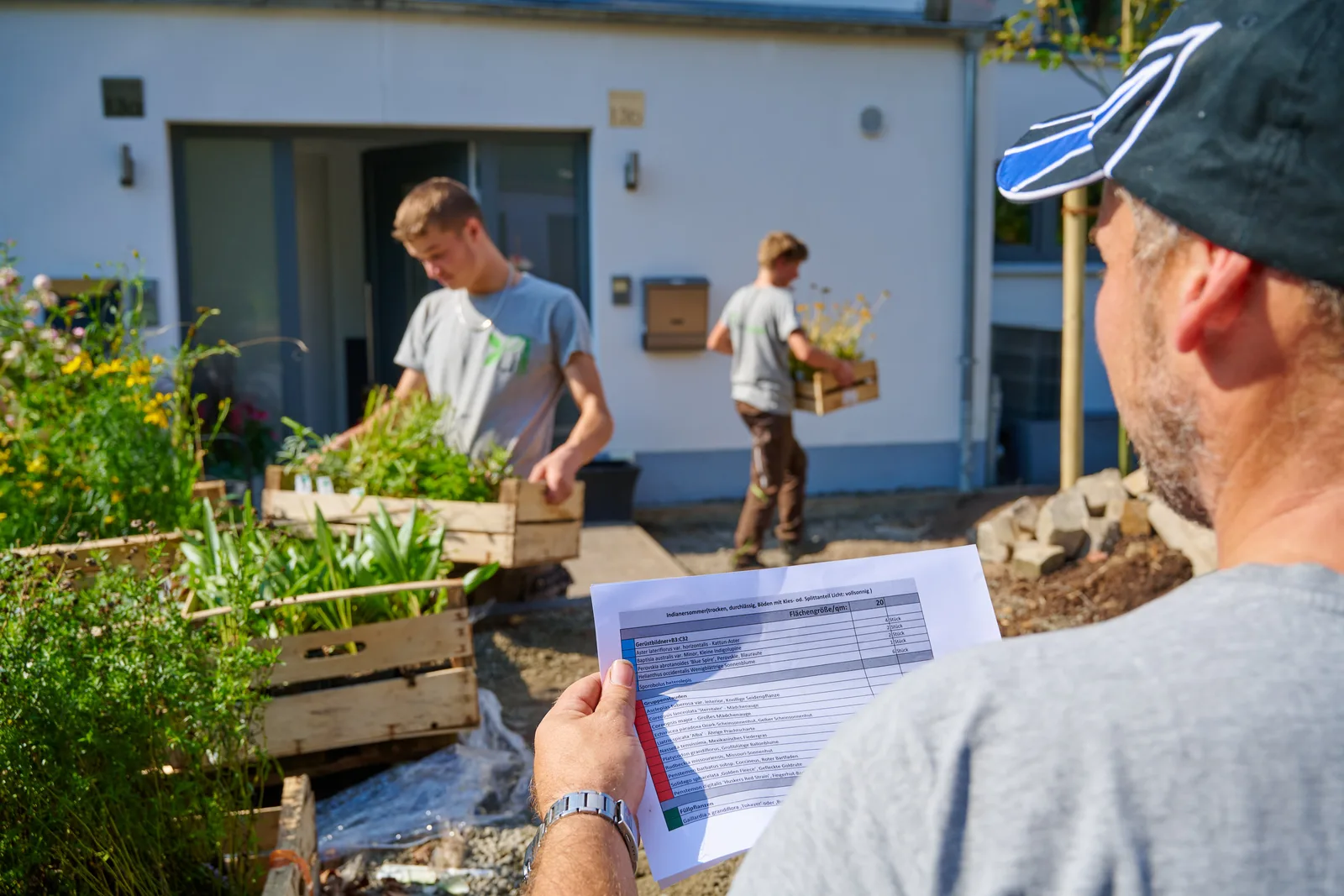 Ausführung: Team bei der Arbeitsvorbereitung